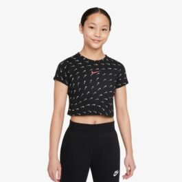 DO1332-010 G NSW TEE CROP SWOOSHFETTI NIKE JUNIOR