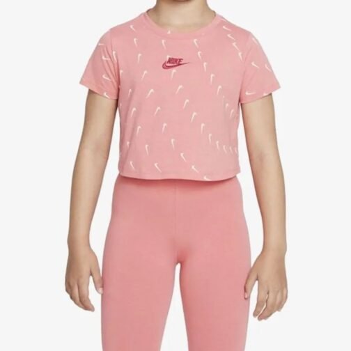 DO1332-603 G NSW TEE CROP SWOOSHFETTI NIKE JUNIOR – Image 2